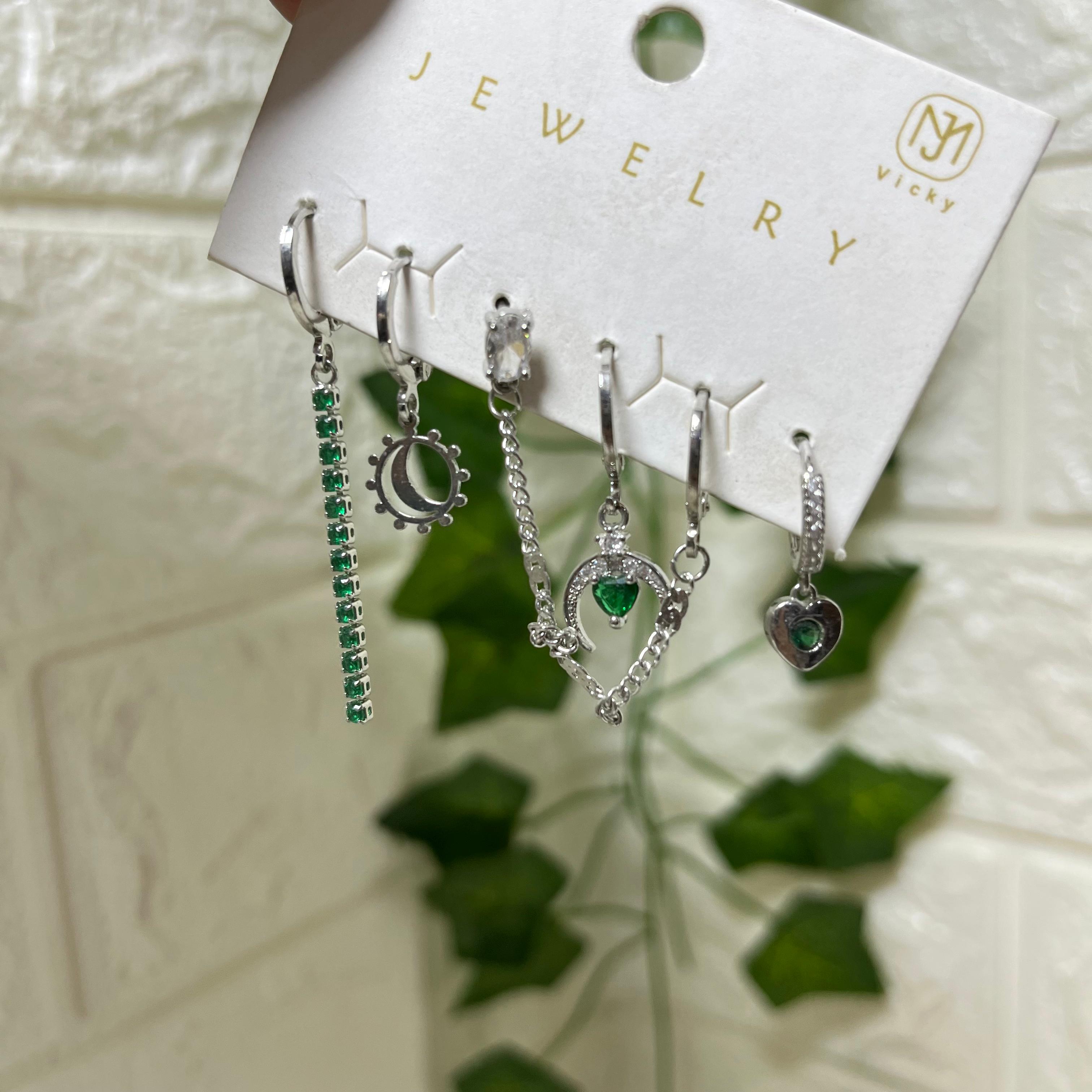 Gold Plated Hoop Earrings Set (stainless steal)