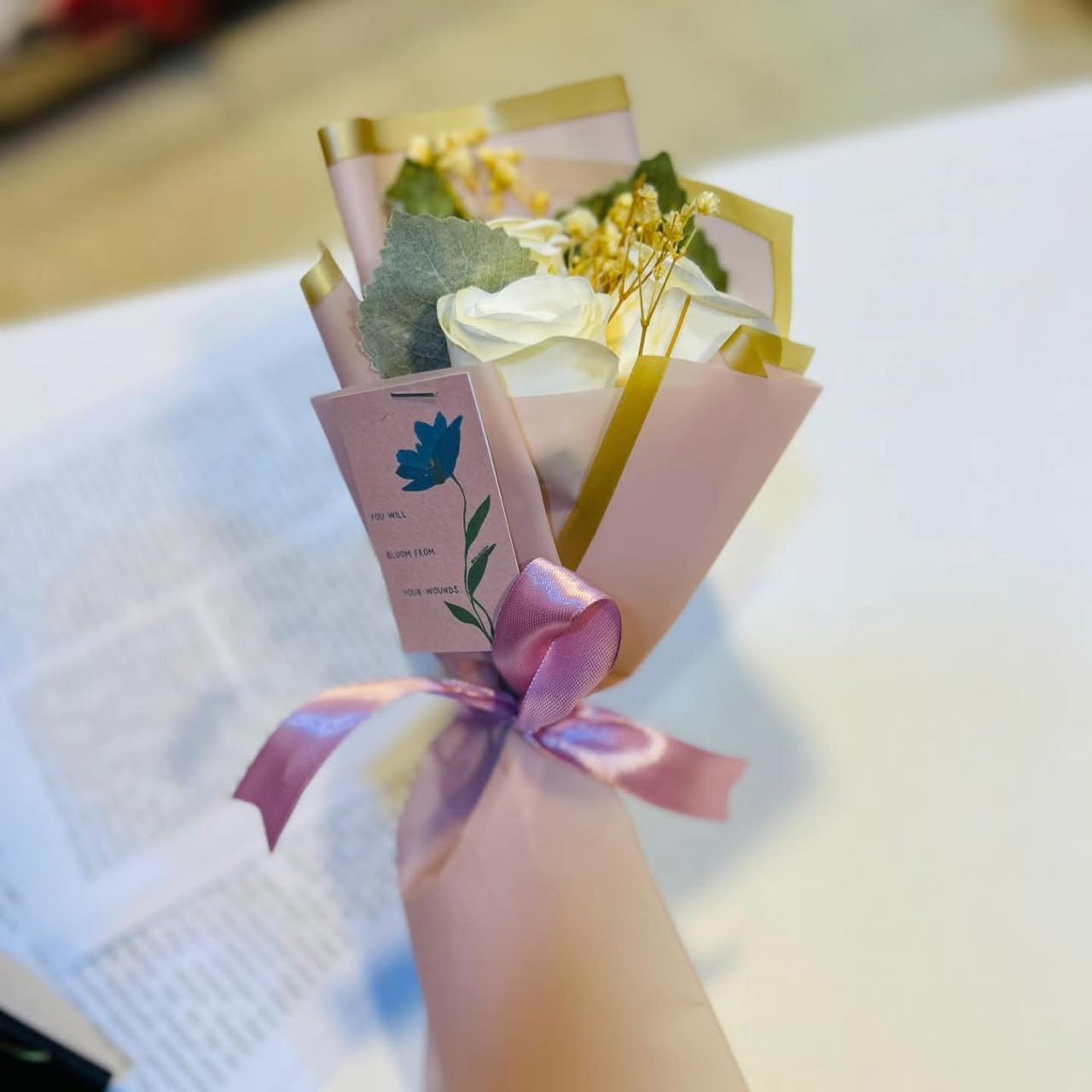 Mini Bouquet with Pink Wrapping