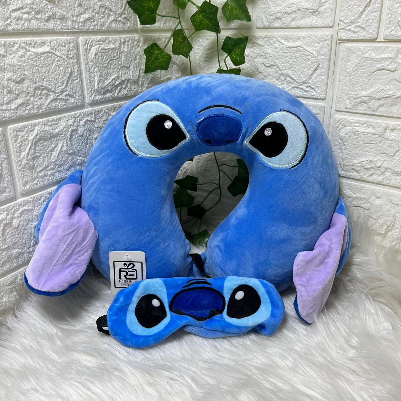 Stitch Travel Neck Pillow and Eye Mask Set
