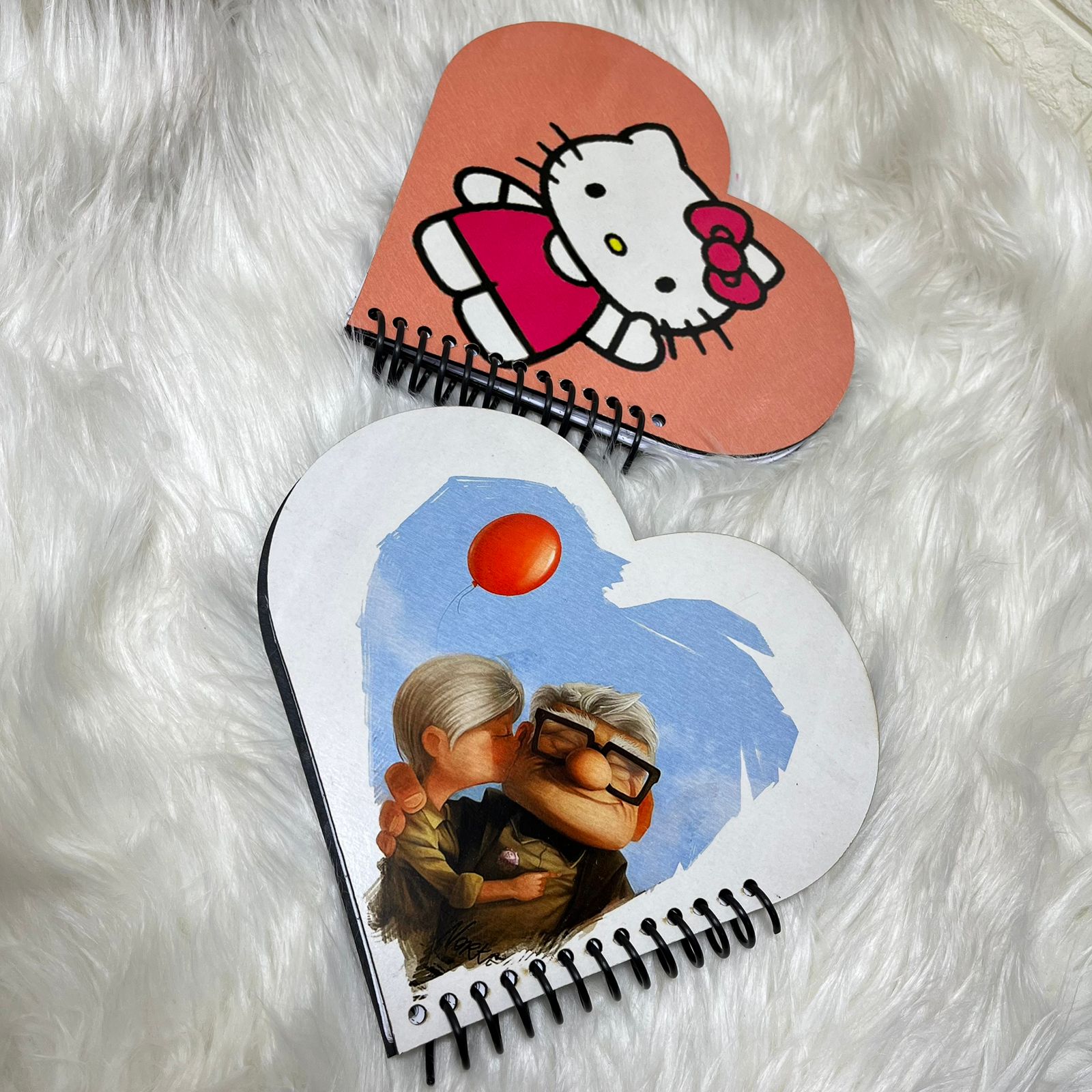 Heart-shaped notebook printed with your own photo or design