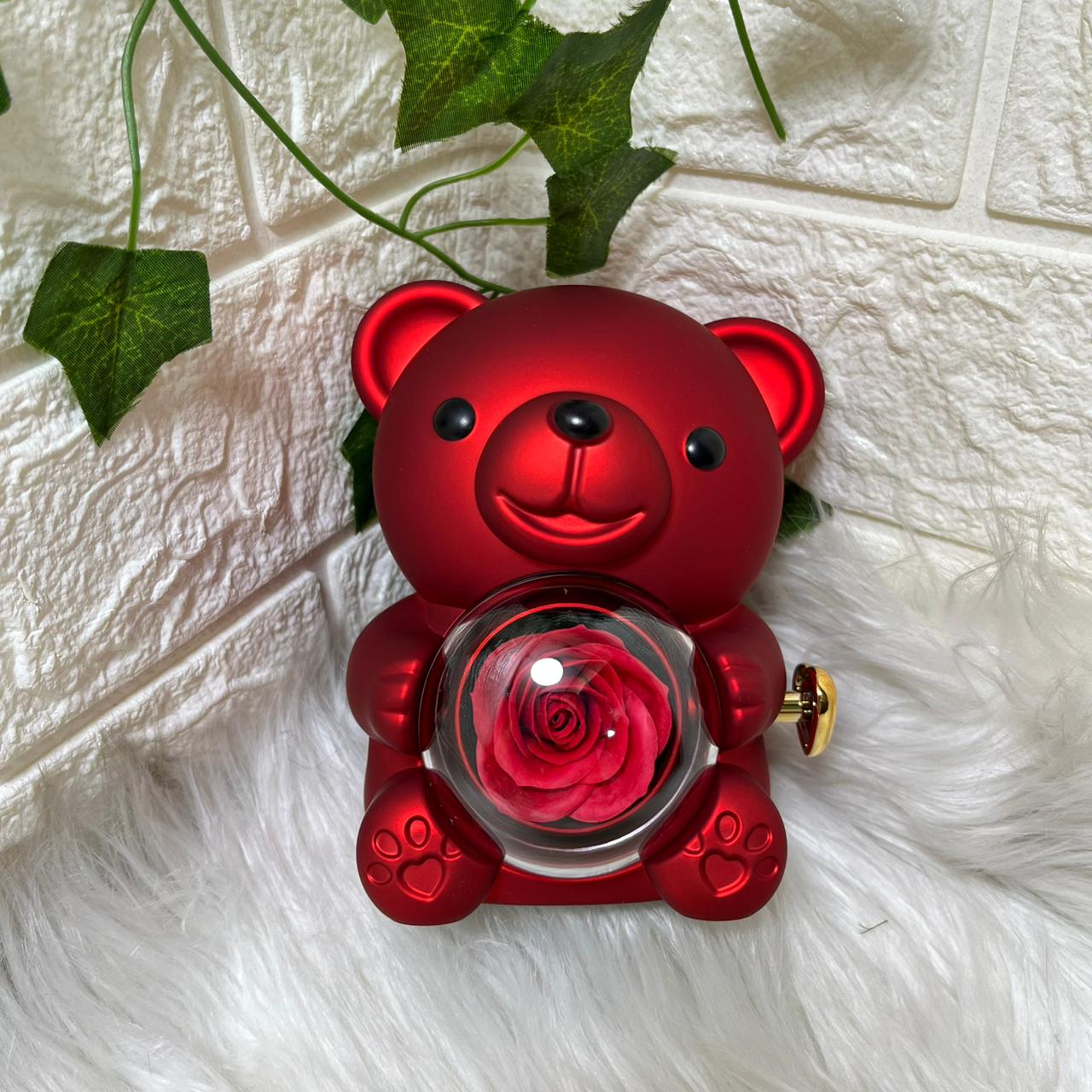 Red Bear Jewelry Display with Pendant