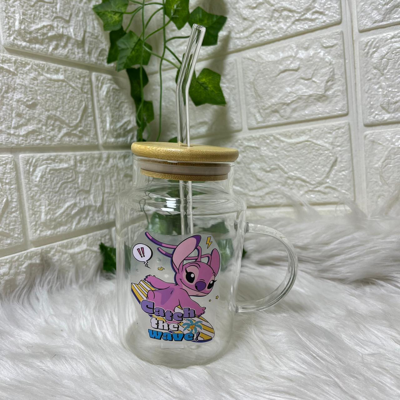 Glass Mug With Straw And Lid