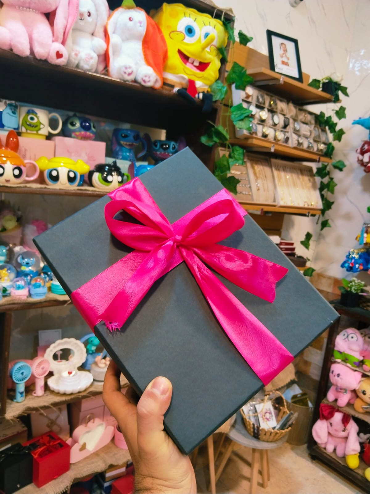 Elegant Gift Box with Pink Ribbon
