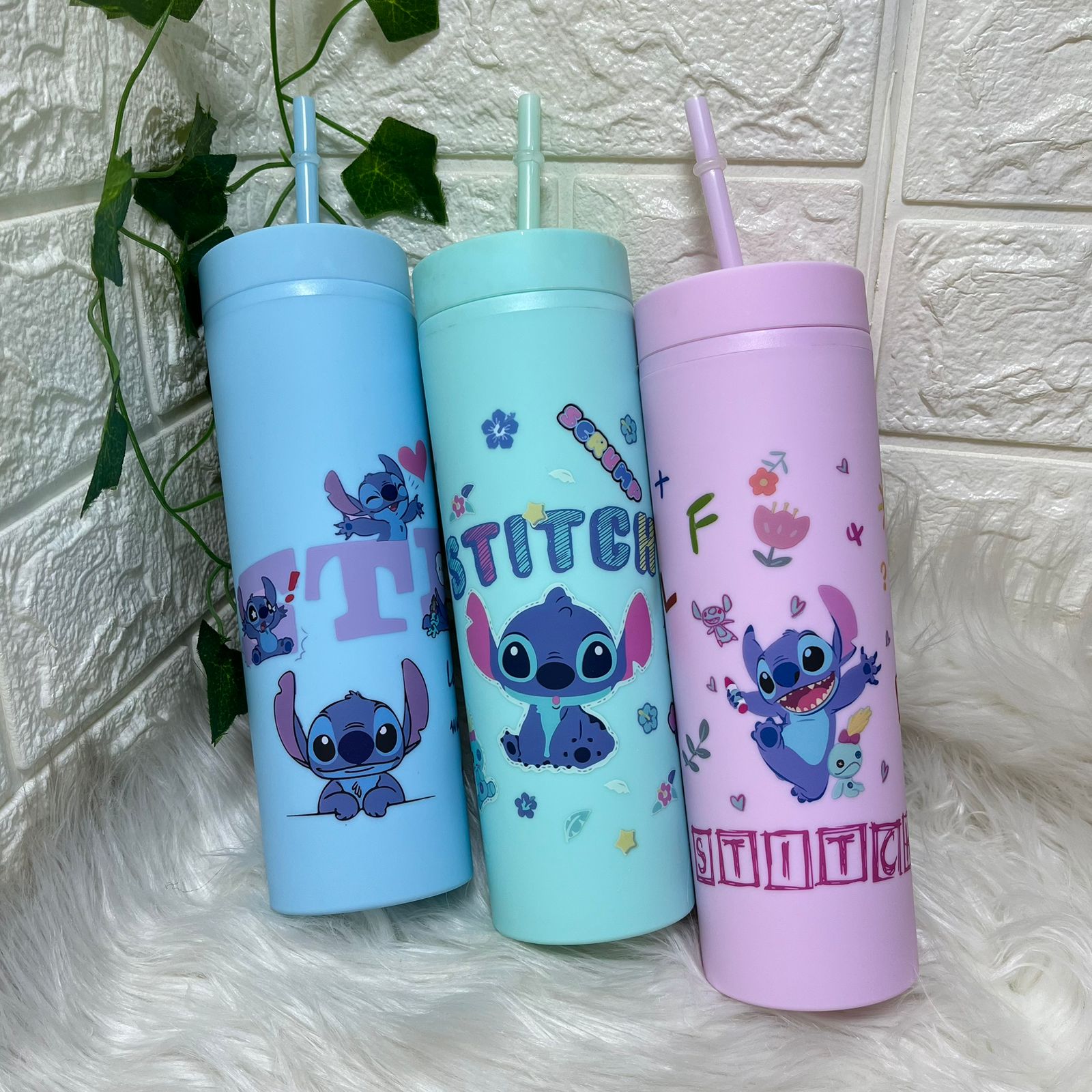 Stitch-themed water bottles