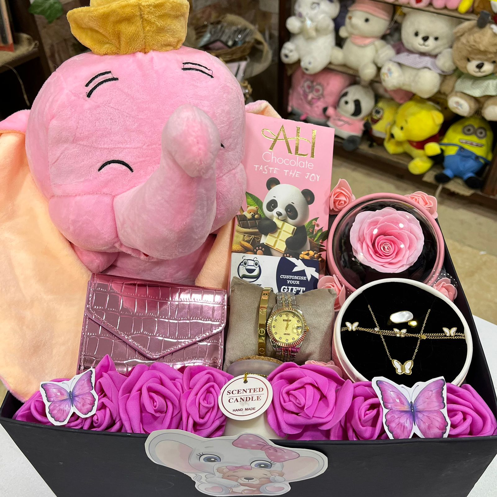 Gift Box Set with Plush Elephant and Accessories