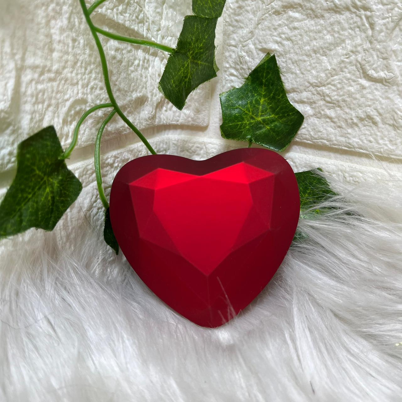 Red Heart-Shaped Decorative Gem (empty box)