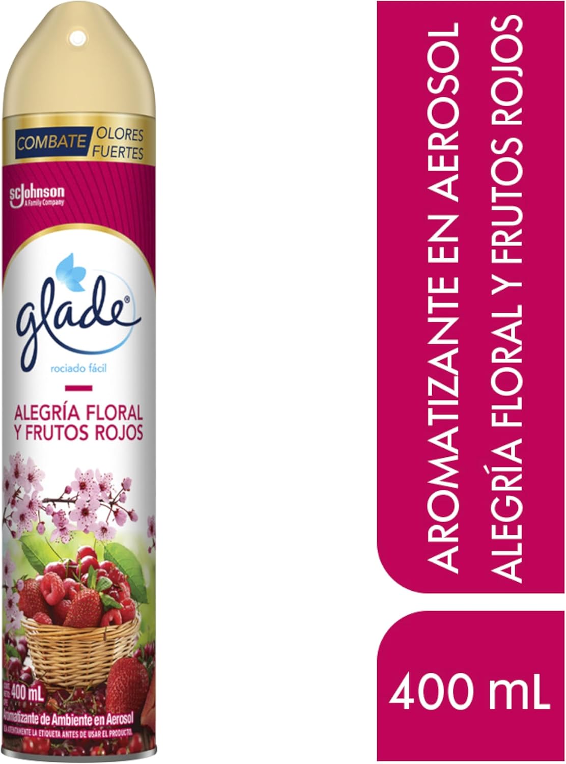 Glade Aromatizante para Hogar en Aerosol Aroma Alegría Floral y Frutos Rojos 400 ml