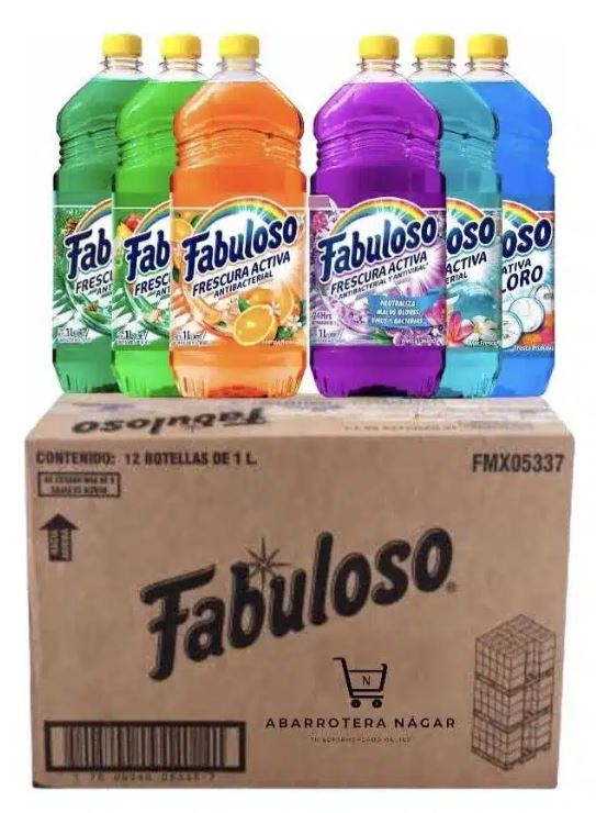 Caja de fabuloso de 1 litro (12 piezas) aromas variados