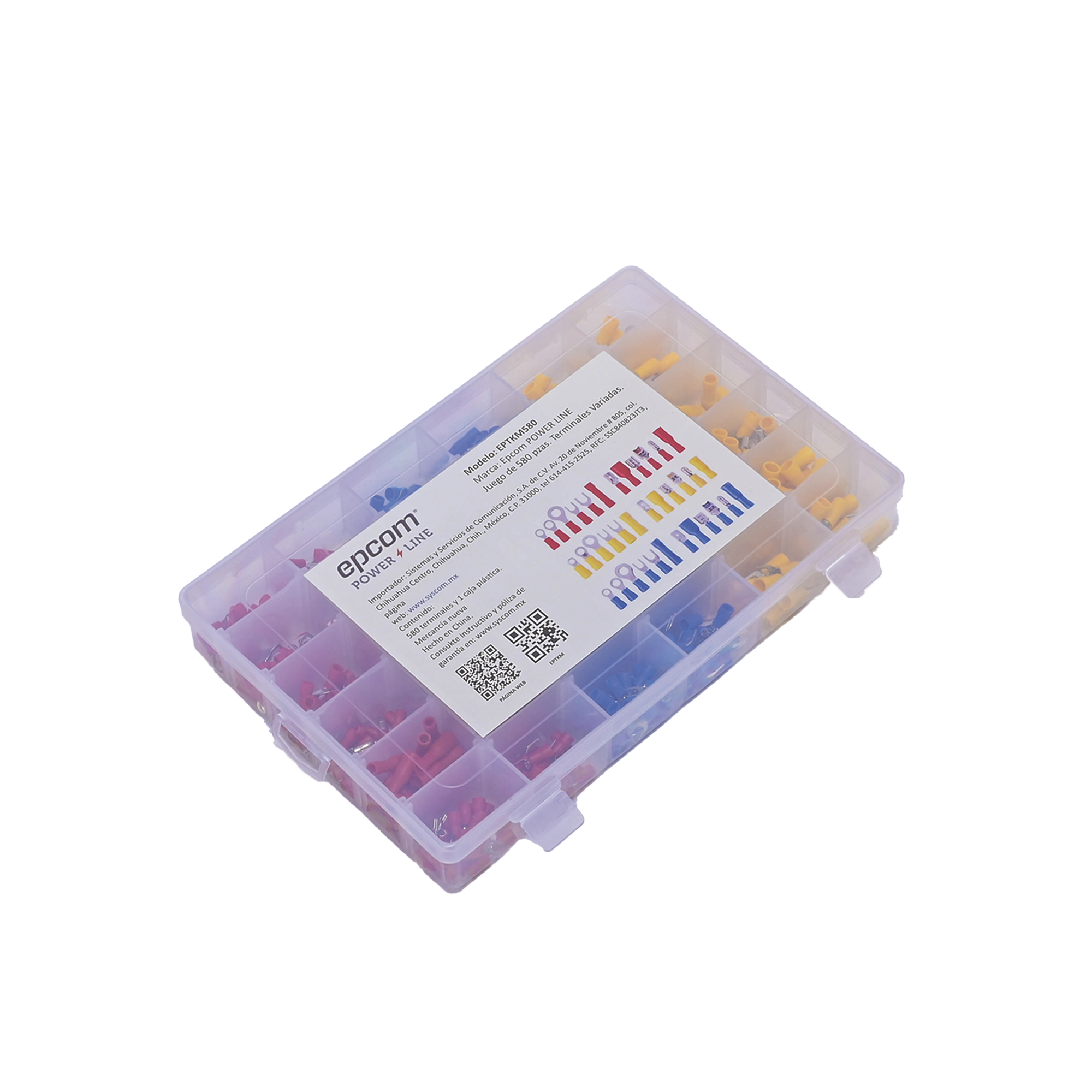 Juego de 580 piezas terminales Variadas con Forro y Caja de Almacenamiento.