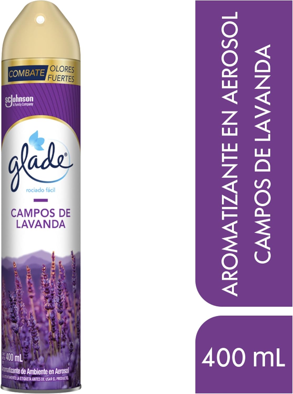 Glade Aromatizante para Hogar en Aerosol Aroma Campos de Lavanda 400 ml
