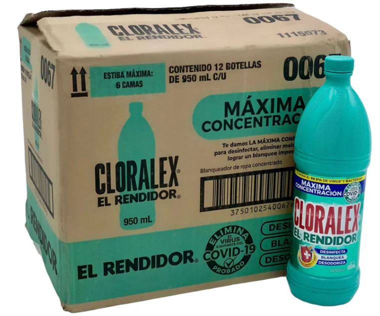 Caja de cloralex 950ml (12 piezas)
