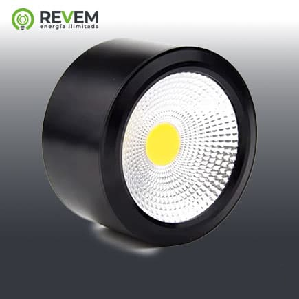 ODB DE TECHO SOBREPUESTO NEGRO 7W 3000K-6500K 70*45MM REVEM