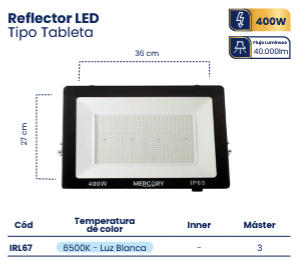 REFLECTOR LED 400W 6500K MERCURY IRL67