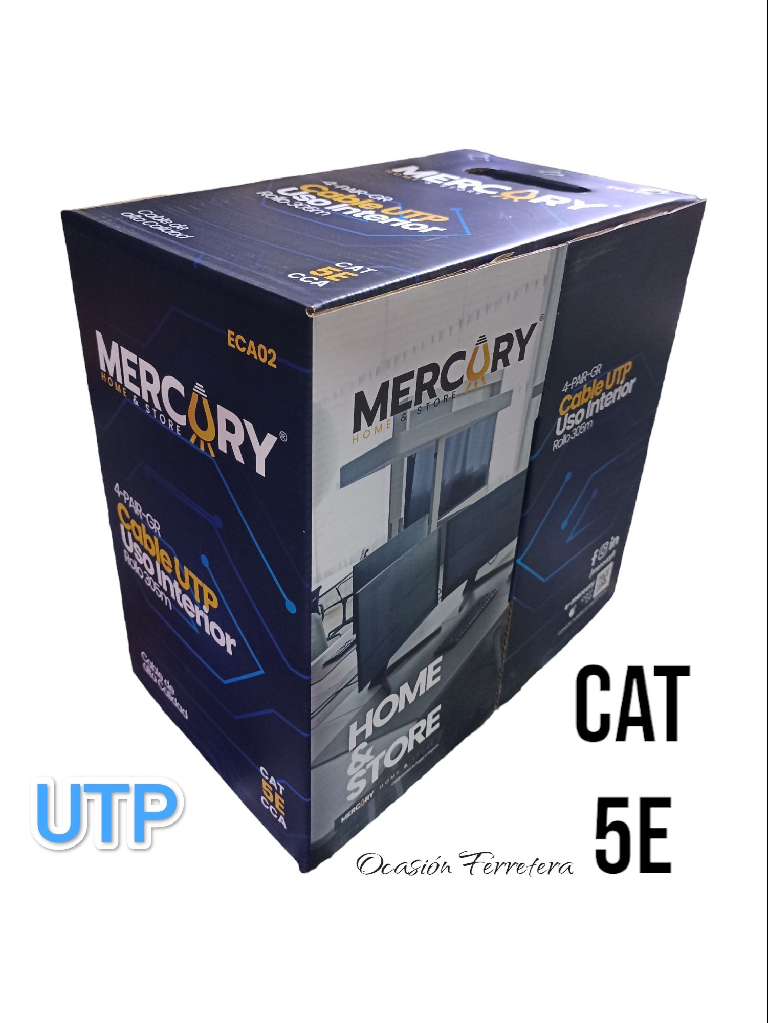 CABLE UTP CAT 5 - CAT 6 COBRE MERCURY