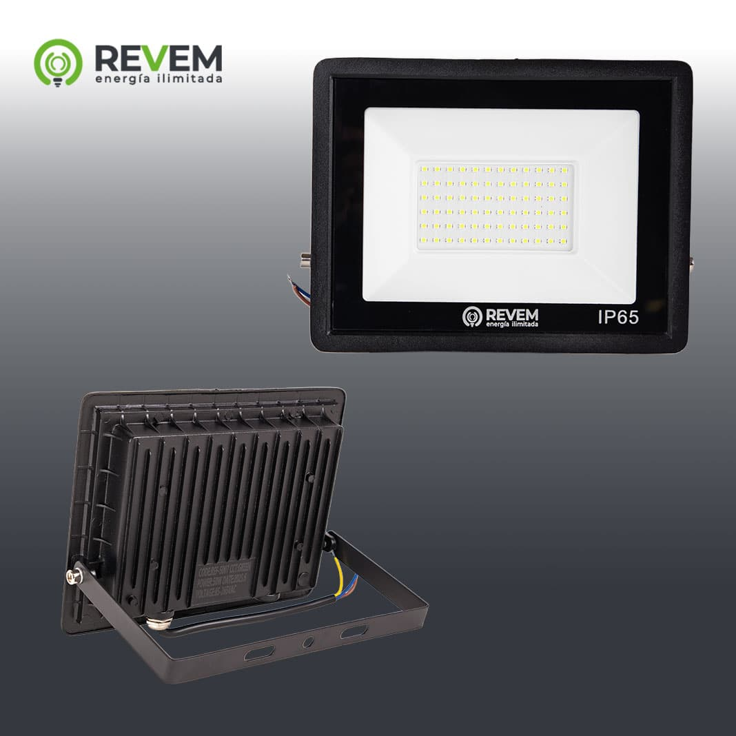 REFLECTOR LED NEGRO 50W VERDE REVEM