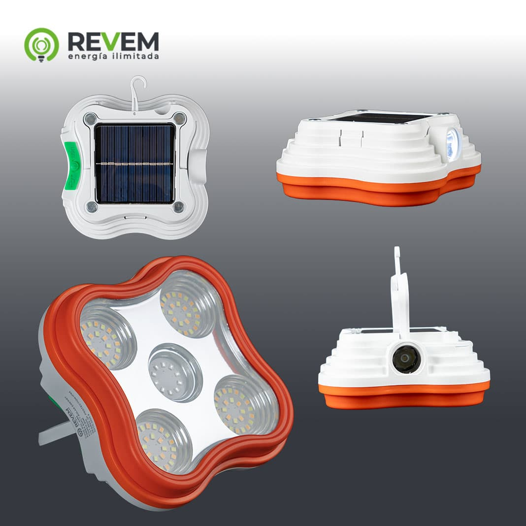 REFLECTOR LED SOLAR PORTATIL GRIS 80W 6500K REVEM