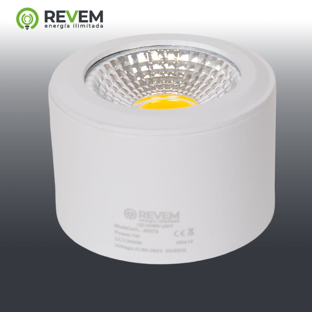 ODB DE TECHO SOBREPUESTO BLANCO 7W 3000K-6500K 70*45MM REVEM
