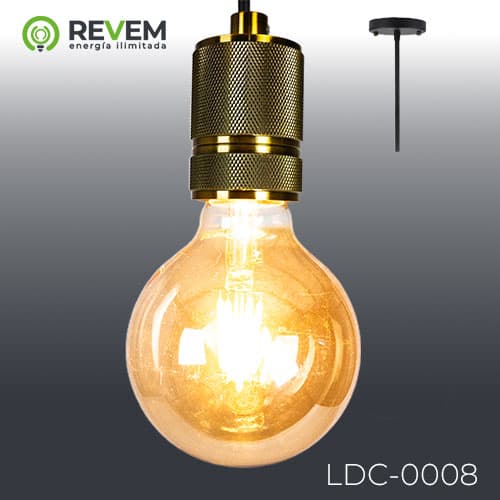 LAMP DECOR COLGANTE DORADO LABRADO REVEM