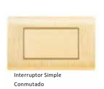 CONMUTADOR SIMPLE DORADO FUSSION GENERAL LED