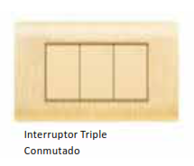 CONMUTADOR TRIPLE DORADO FUSSION GENERAL LED