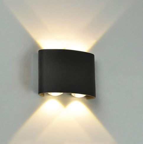 APLIQUE DE PARED IP65 4*1W 3000K NEGRO