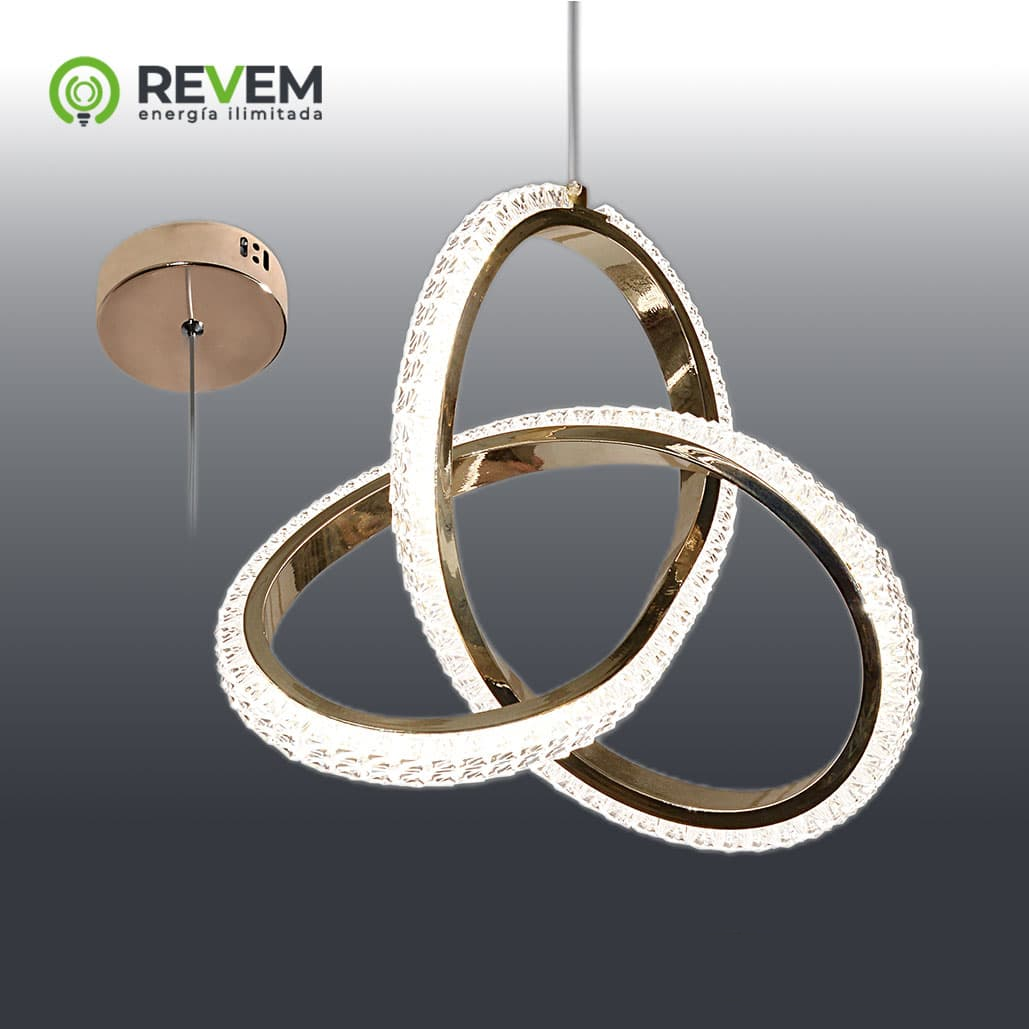 LAMP DECOR COLGANTE, LAMPARA COLGANTE, DORADO, 18W, 3000K REVEM