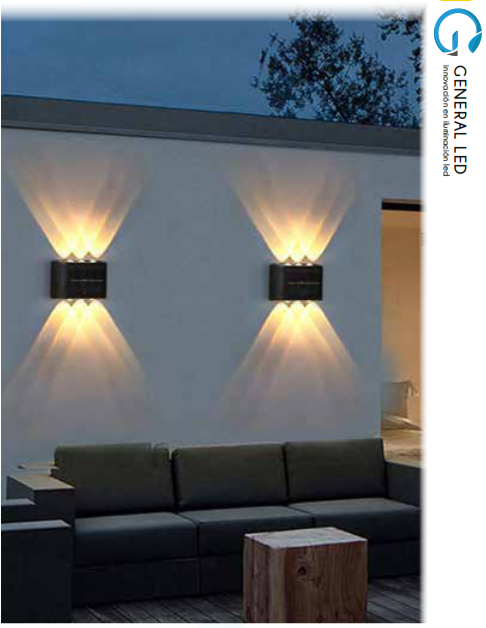 APLIQUE DE PARED TRIPLE NEGRO 6W 3000K