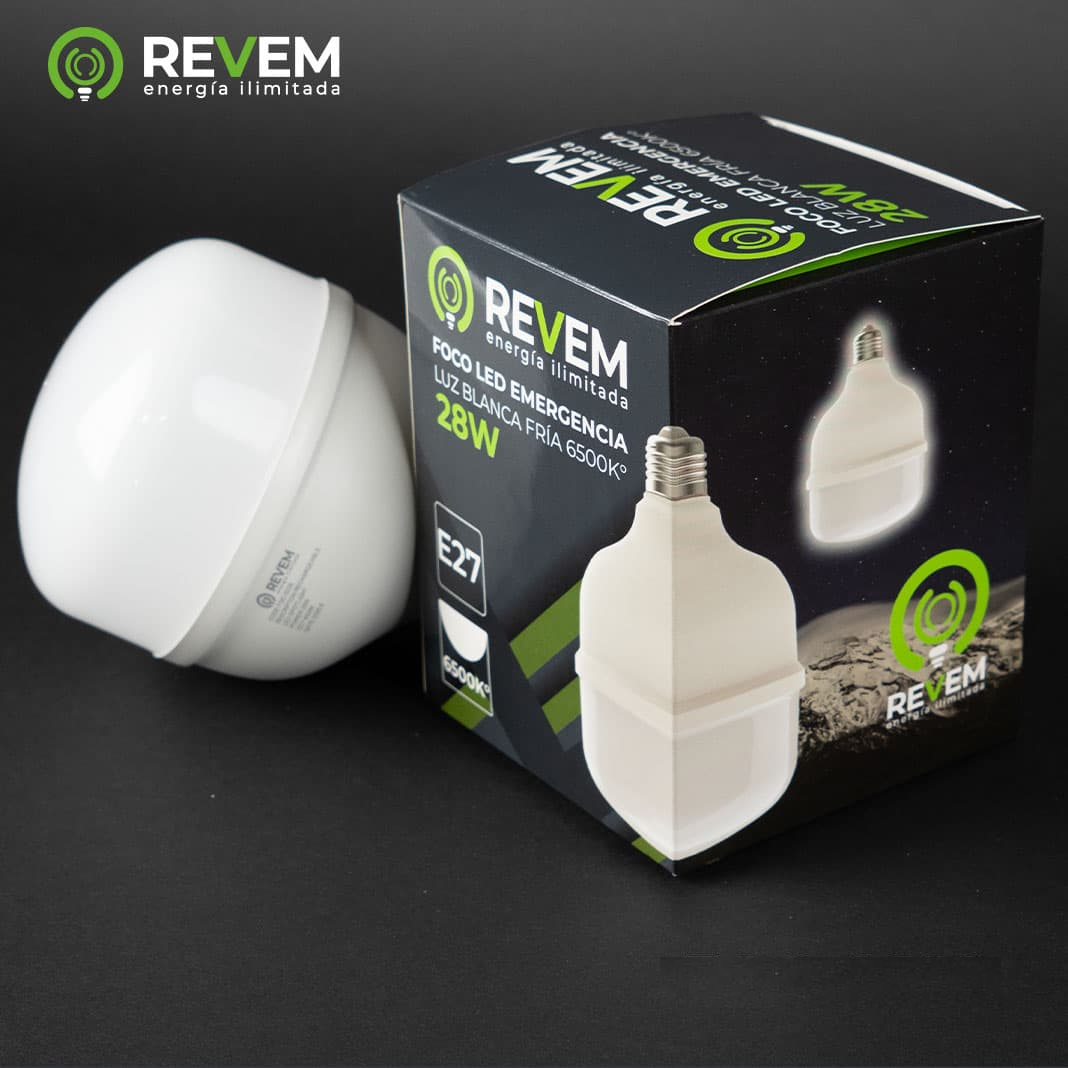 FOCO LED RECARGABLE BLANCO 28W 6500K REVEM