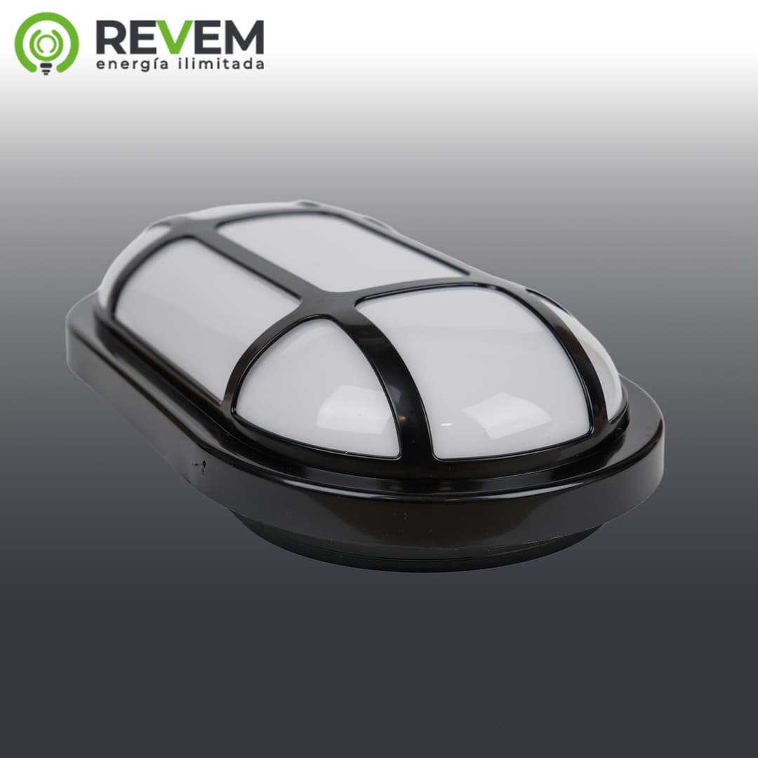 LUM TIPO BARCO CON REJILLAS VENECIA NEGRO 24W 267*144*68MM REVEM