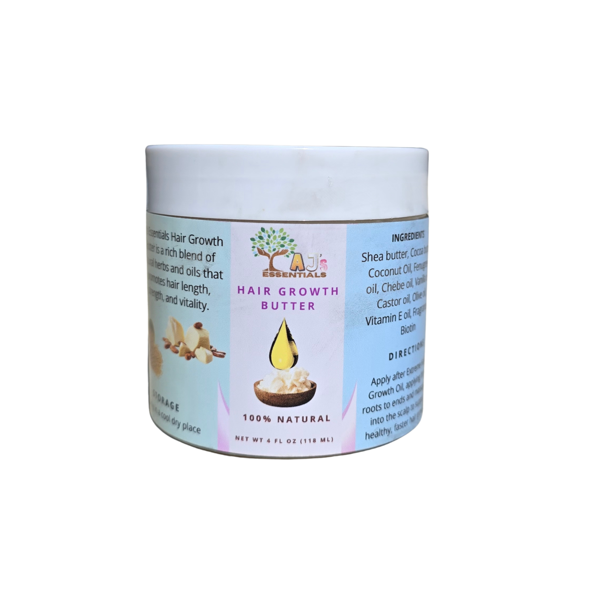 Complete Nourishment Combo – 2 Oz Hair Growth Oil, 4 Oz Hair Butter & 1.7 ml Face Serum