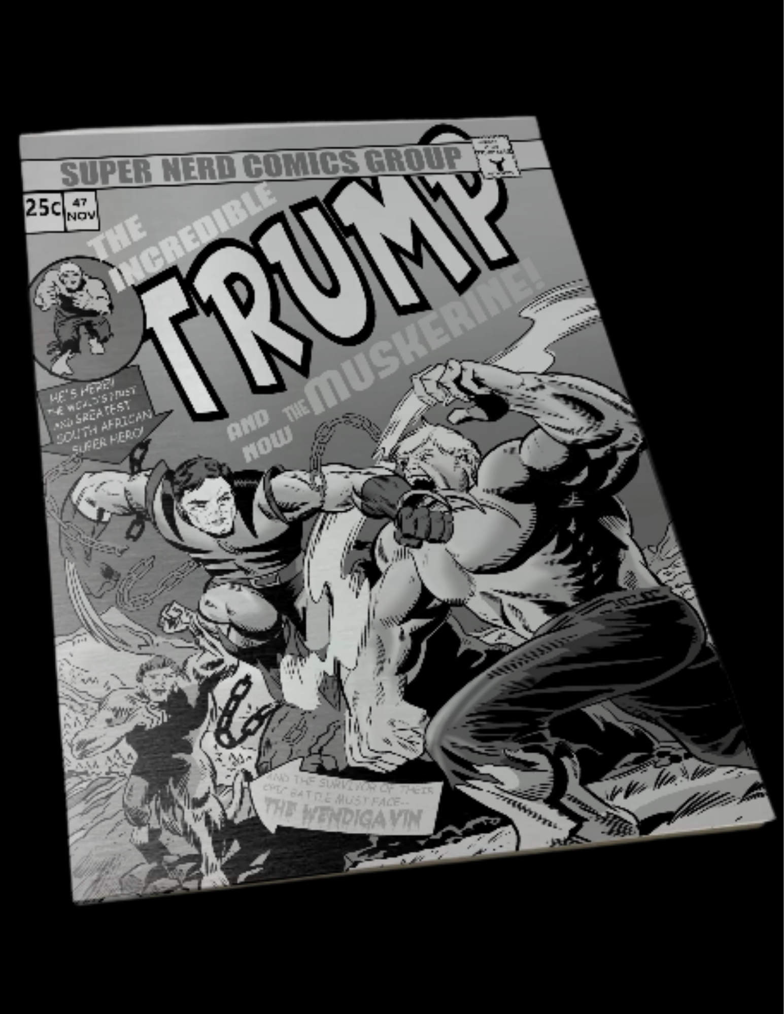 The Incredible Trump issue 181 Silver Metal BW Homage Variant Cover