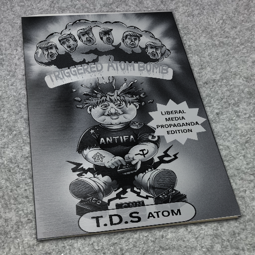T.D.S Atom Black and White Silver Metal Comic