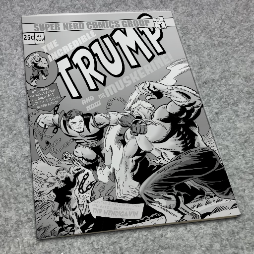 The Incredible Trump issue 181 WHITE Metal BW Homage Variant Cover