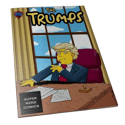 Simpsons Trump Trade Silver Metal Comic