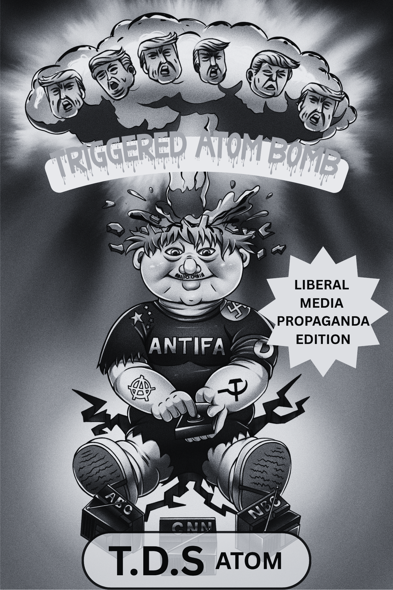 T.D.S Atom Black and White Silver Metal Comic