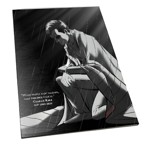 Charlie Kirk Tribute Exclusive BW Silver METAL Comic