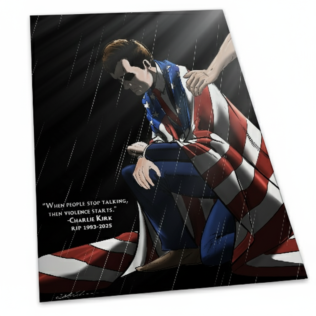 Charlie Kirk Tribute Exclusive Hand Cardstock Comic