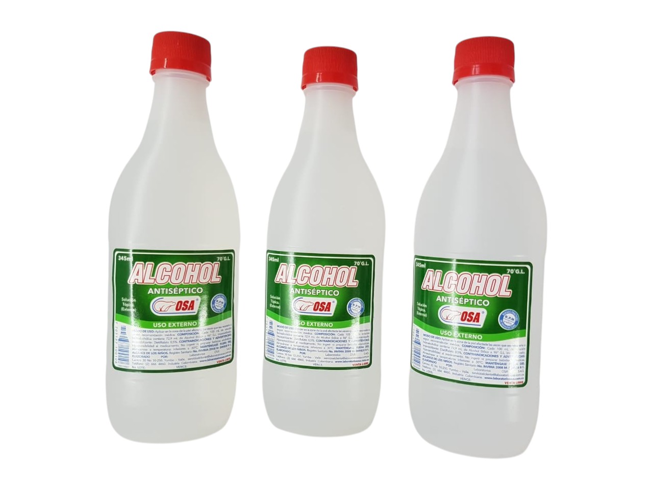 Alcohol antiséptico OSA de 350 ML