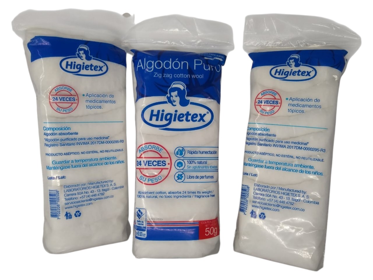 Algodón puro Higietex
