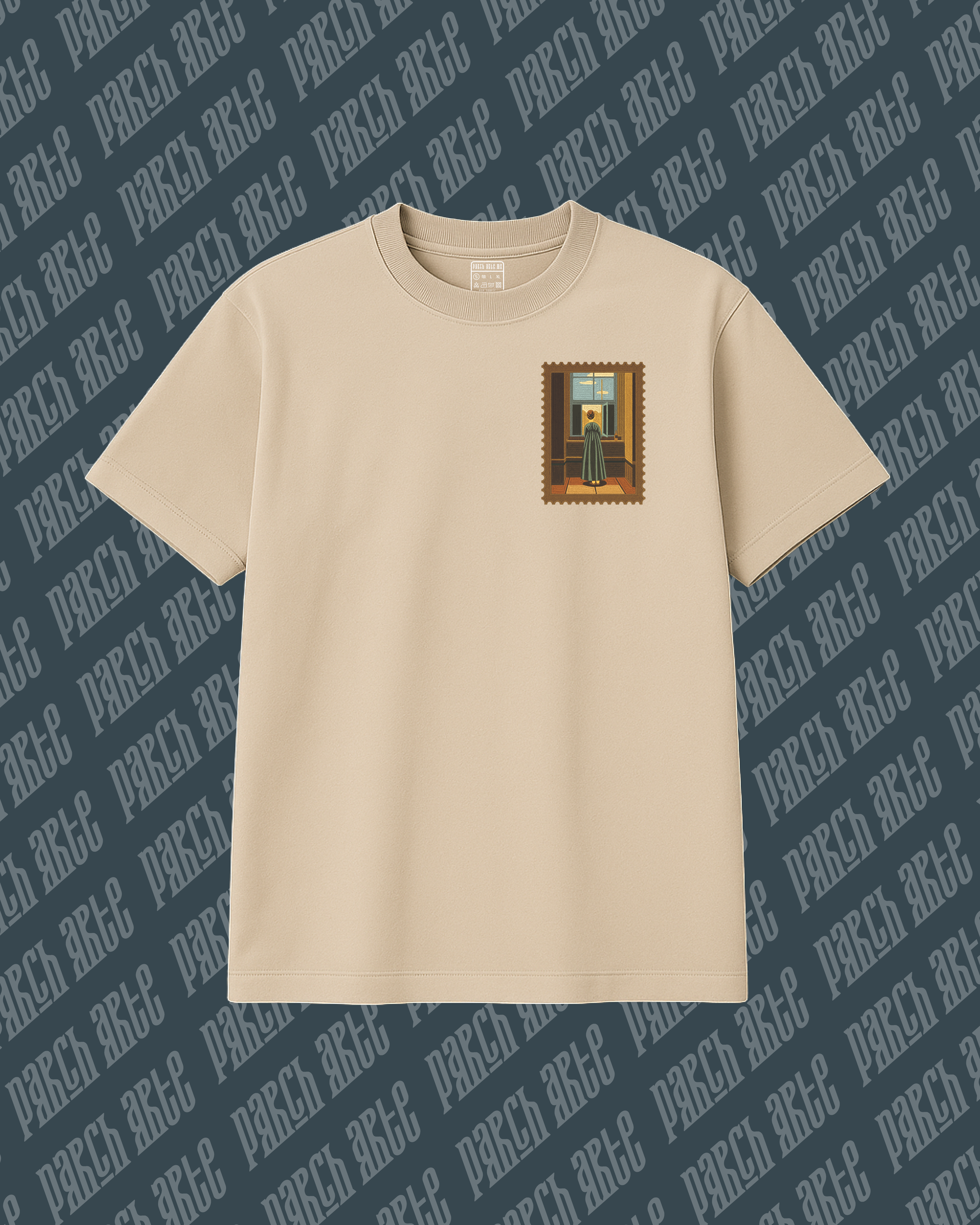 Playera Parcharte - Frau am Fenster