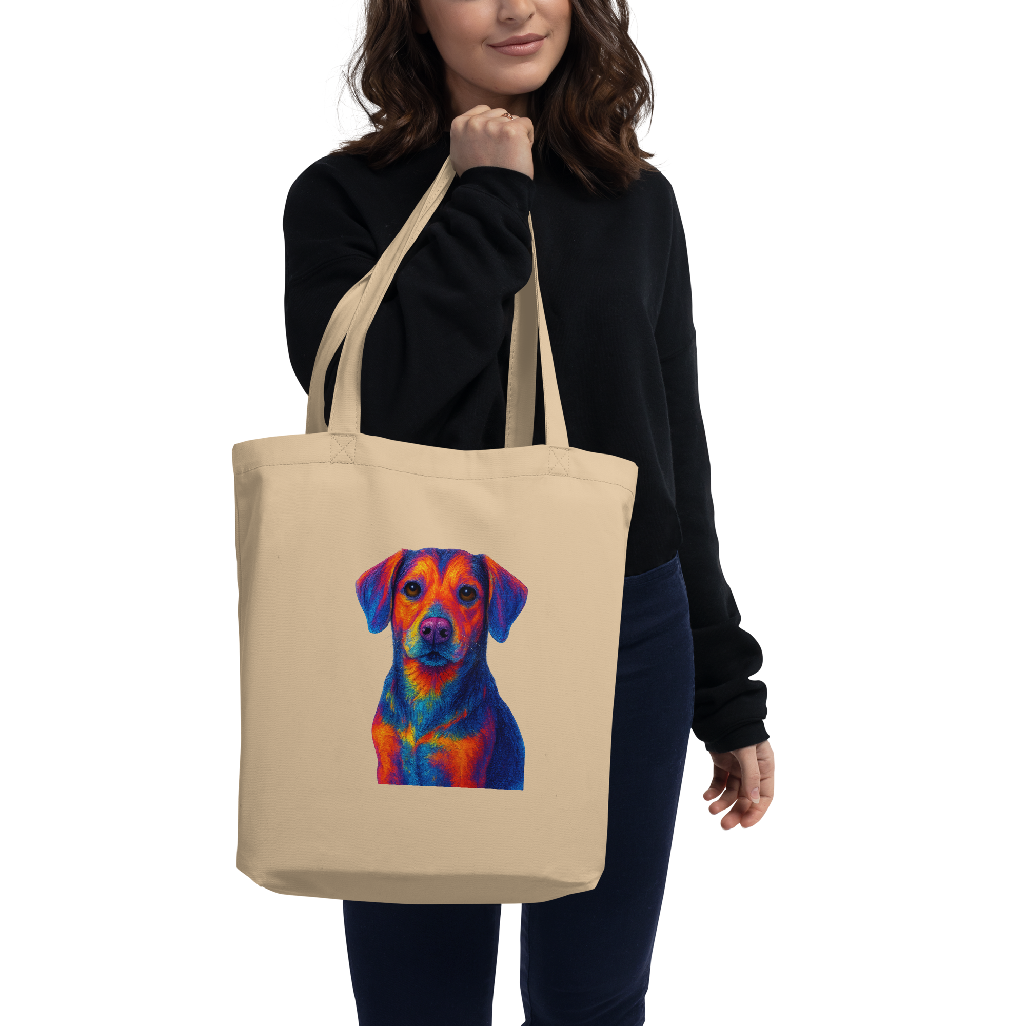 Colorful Dog Print Tote Bag