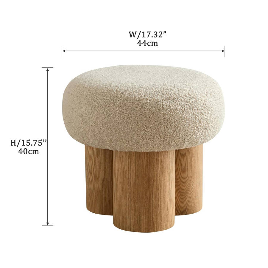 Taburete de pie de seta, otomana redonda de tela de peluche con patas antideslizantes, reposapiés pequeño para debajo del escritorio, sofá, cambio de zapatos en la entrada, sala de estar