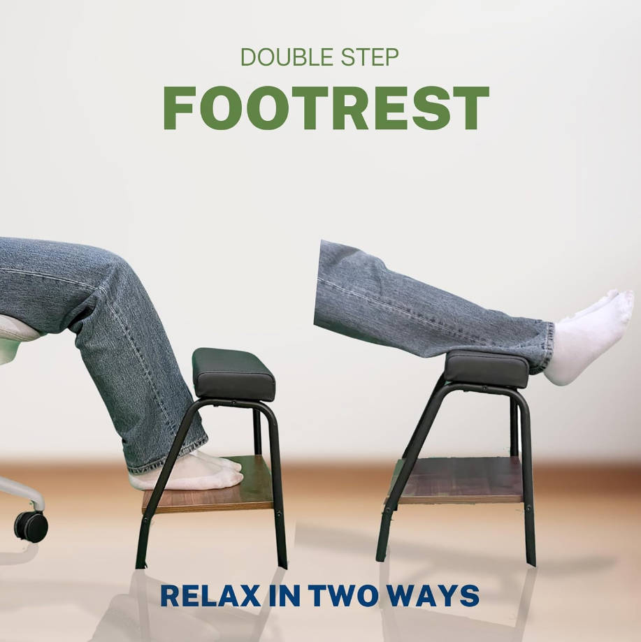 de doble paso debajo del escritorio, taburete versátil otomano para un escritorio cómodo, trabajo, oficina y vida (negro)