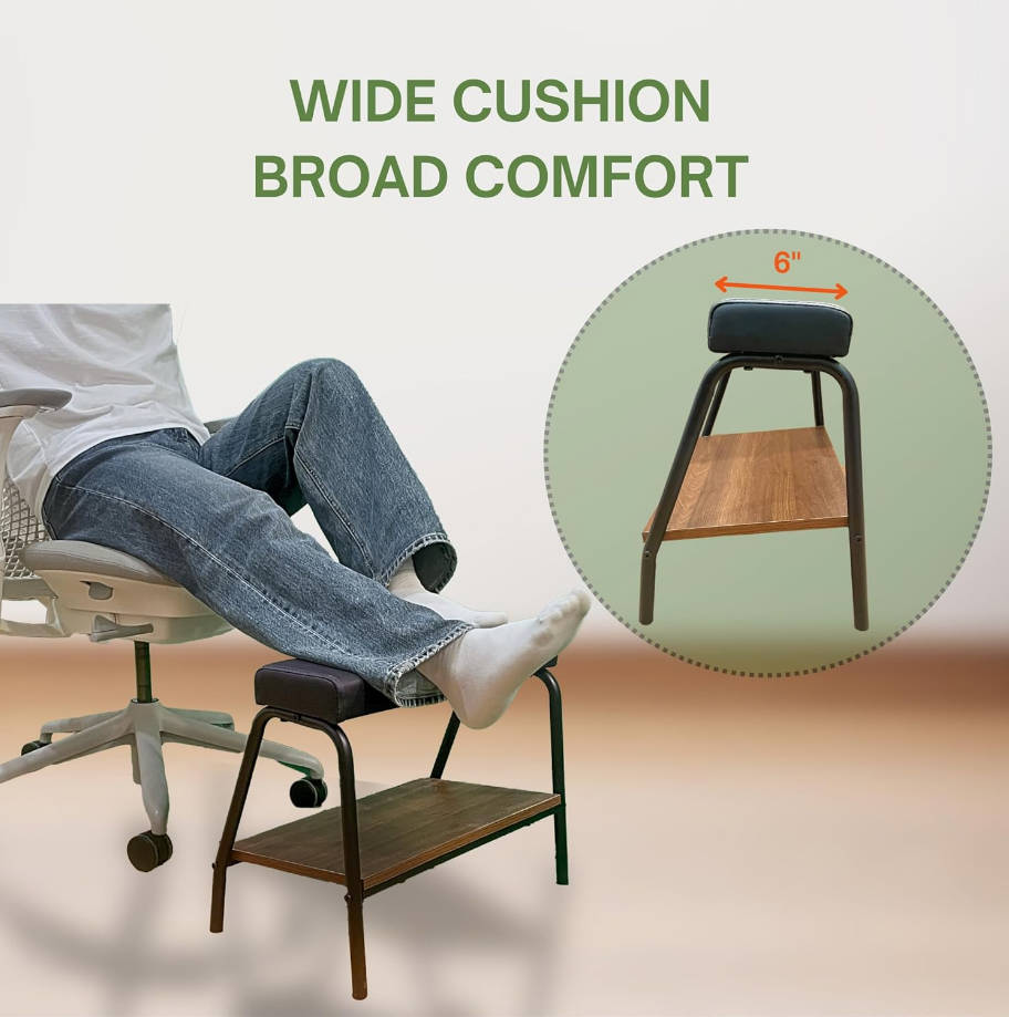 de doble paso debajo del escritorio, taburete versátil otomano para un escritorio cómodo, trabajo, oficina y vida (negro)