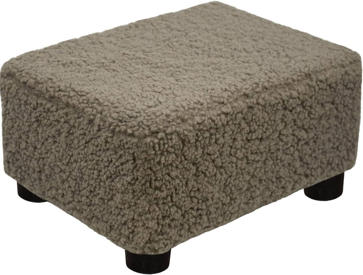 Taburete pequeño otomano con patas debajo del escritorio reposapiés para sala de estar, dormitorio y oficina, café suave