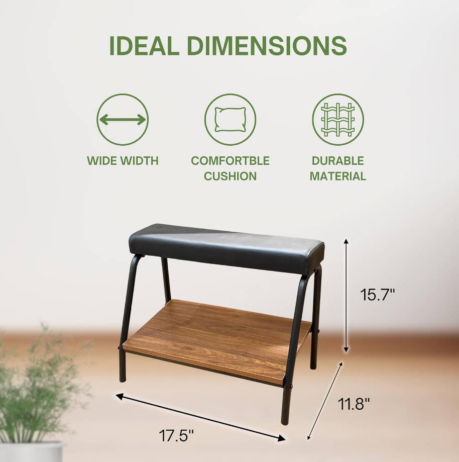 de doble paso debajo del escritorio, taburete versátil otomano para un escritorio cómodo, trabajo, oficina y vida (negro)