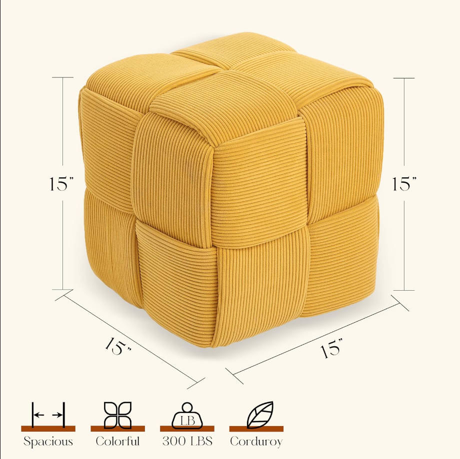 otomano suave y cómodo otomano cuadrado de pana tejida diseño taburete