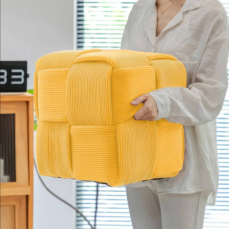 otomano suave y cómodo otomano cuadrado de pana tejida diseño taburete