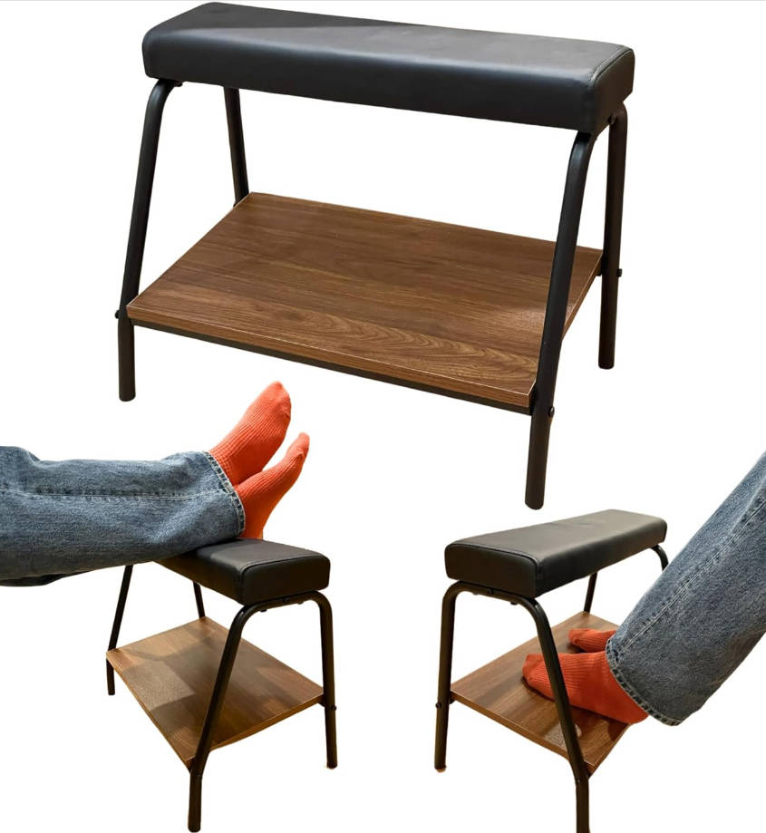 de doble paso debajo del escritorio, taburete versátil otomano para un escritorio cómodo, trabajo, oficina y vida (negro)