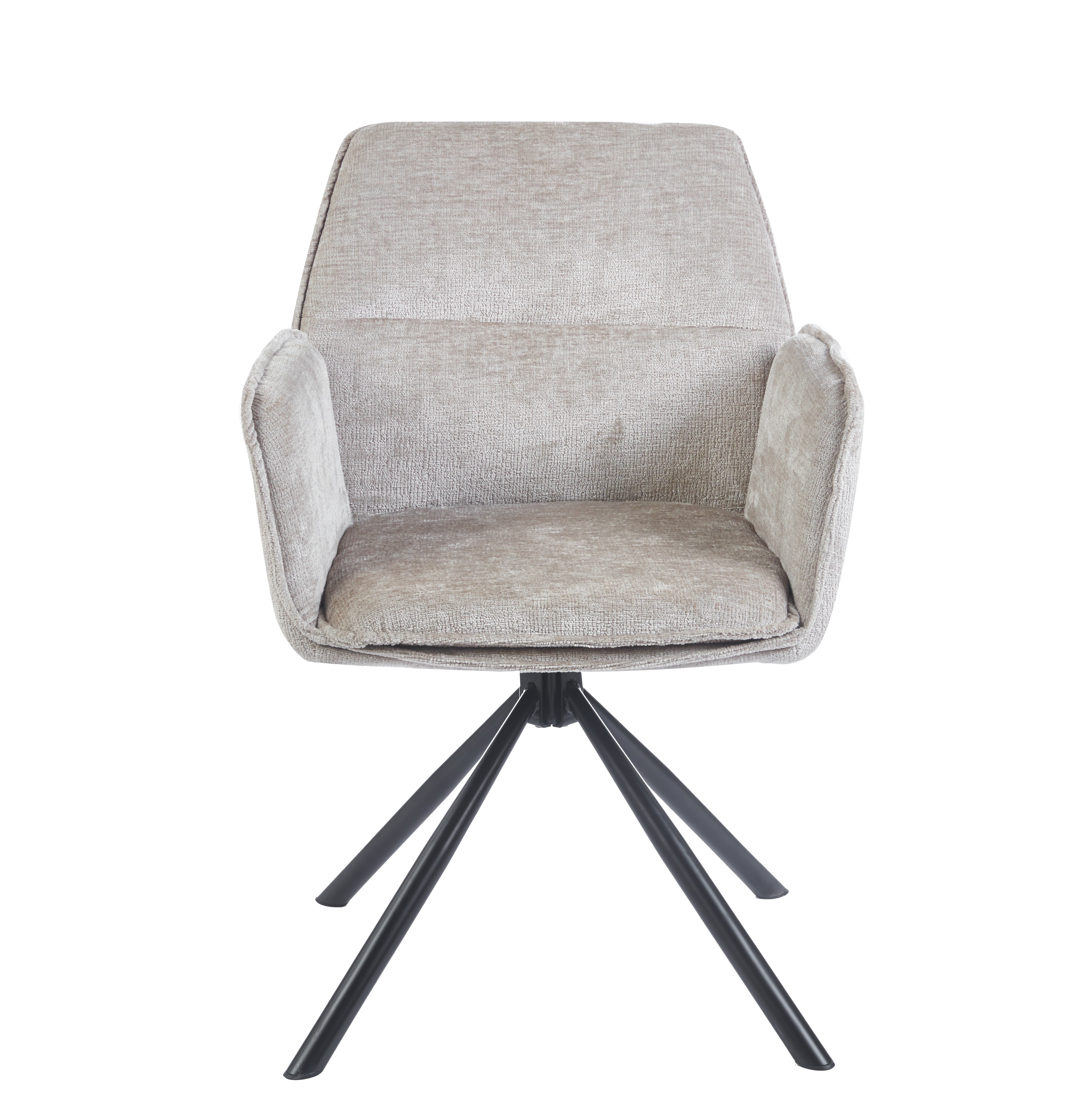 Modern Fabric Powder Coating Legs Dining Chair Rotate 180 Degrees to Bounce Back Chair
